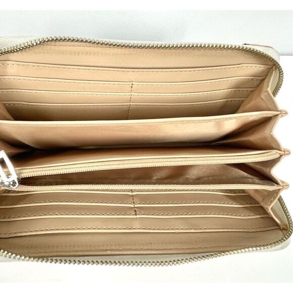 Guess Zip Around Accordion Wallet WHITE Multi Wristlet Detachable Strap - Picture 4 of 5